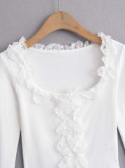 Natty Lace Ruffle Top