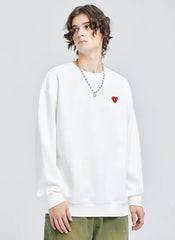 Jimin Ivory Heart Patch Sweater