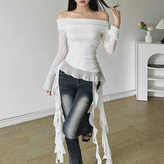 Karina Mesh Tassel Top