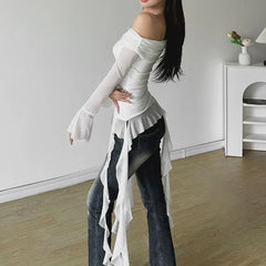 Karina Mesh Tassel Top