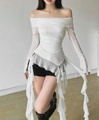 Karina Mesh Tassel Top