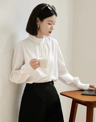 Sunghoon Ivory Pleated Collar Blouse