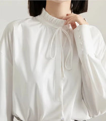 Sunghoon Ivory Pleated Collar Blouse