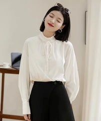 Sunghoon Ivory Pleated Collar Blouse