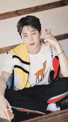 Jimin Ivory Giraffe Print Shirt