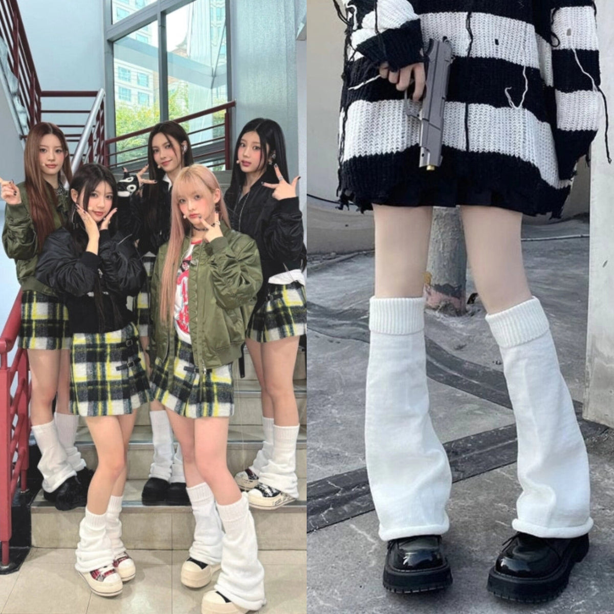 Y2K White Leg Warmers