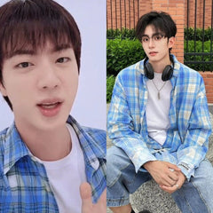 Jin Indigo Faded Plaid Shirt