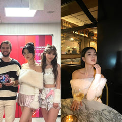 Kazuha White Fur Off-Shoulder Top