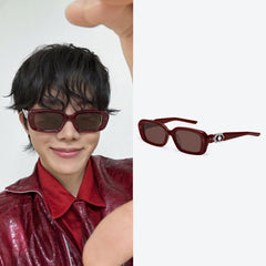 J-Hope Burgundy Jewel-Detail Sunglasses