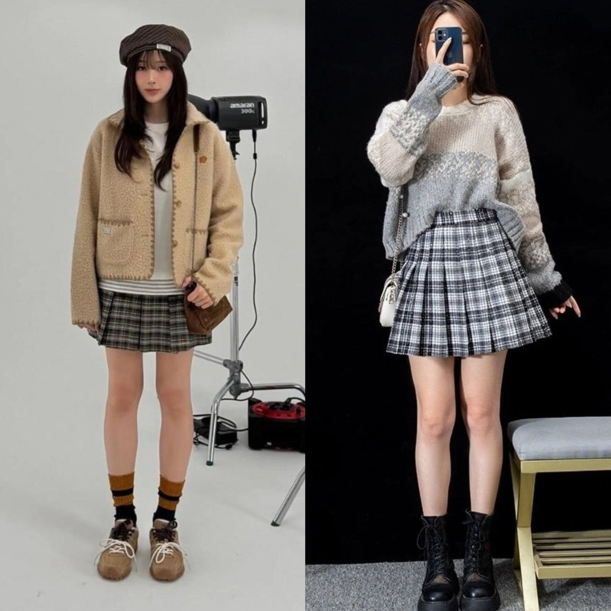 Giselle Plaid Pleated School Girl Skirt