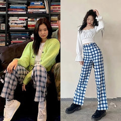 Jennie Tartan Straight Pants