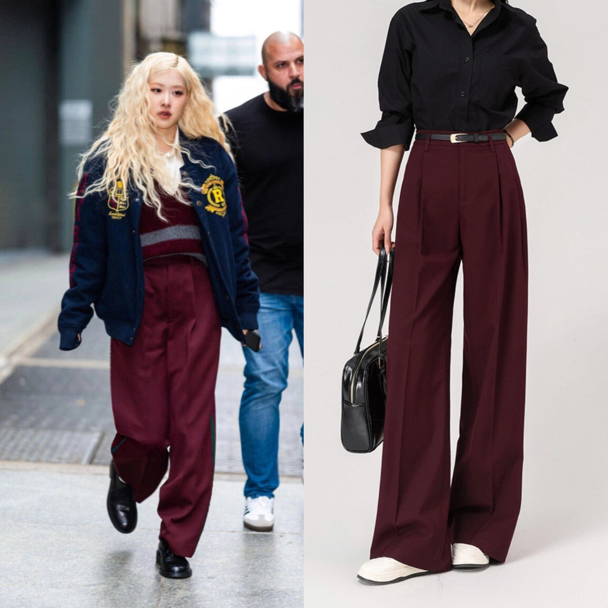 Rose Pleated Suit Pants
