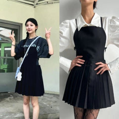 Moka Preppy Pleated A-Line Dress