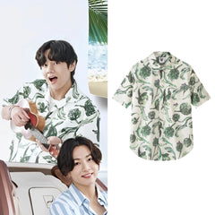 Taehyung Ivory Floral Button-Up Shirt