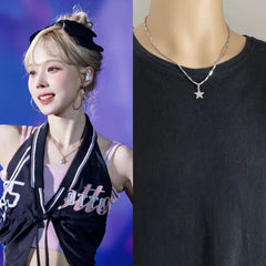 Winter Silver Star Pendant Necklace