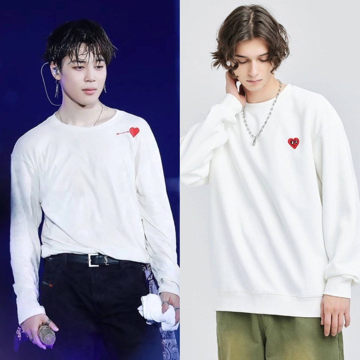 Jimin Ivory Heart Patch Sweater