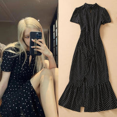 Rose Polka Dot Midi Dress