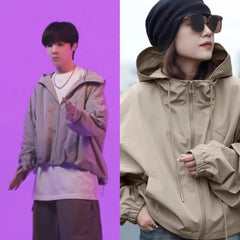 J-Hope Sand Hooded Windbreaker Jacket