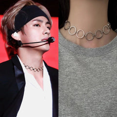 Taehyung Silver Round-Link Necklace
