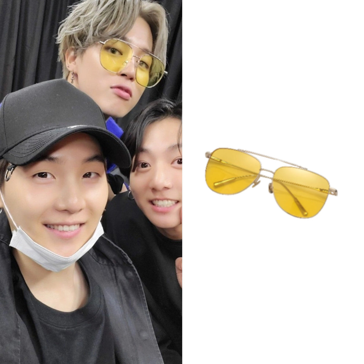 Jimin Amber Lens Aviator Glasses